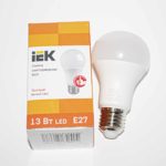 Лампа ECO LED A60 13W/ E27/ 3000K шар IEK