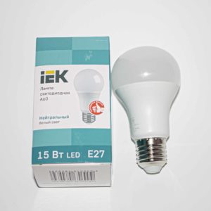 Лампа ECO LED A60 15W/ E27/ 4000K шар IEK