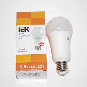 Лампа ECO LED A60 15W/ E27/ 3000K шар IEK