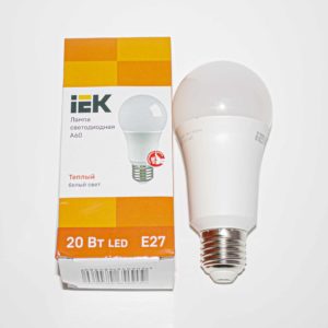Лампа ECO LED A60 20W/ E27/ 4000K шар IEK