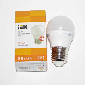 Лампа ECO LED G45 5W/ E27/ 3000K шар IEK