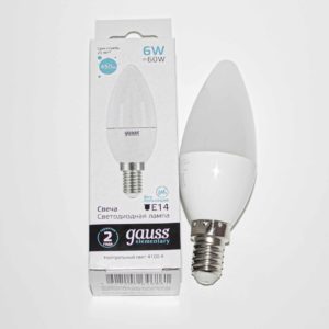 Лампа GAUSS LED Elementary Candle 6W/ E14/ 4100K (33126)