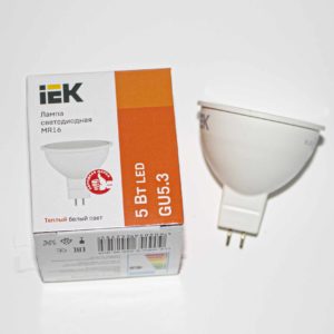 Лампа ECO LED MR16 5W/ GU5.3/ 3000K софит IEK