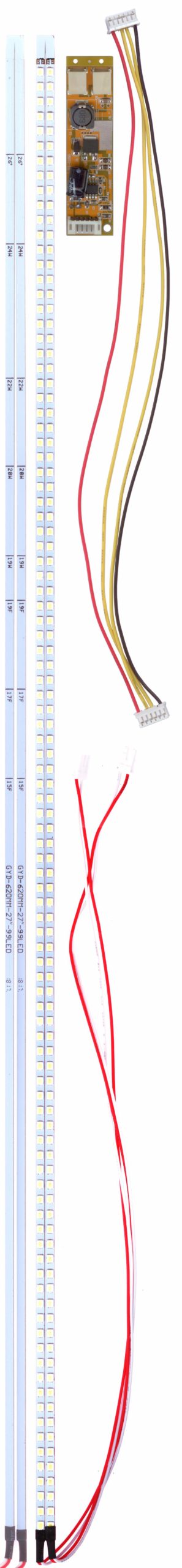 Светодиодная подсветка (2 линейки и инвертор 10-27")